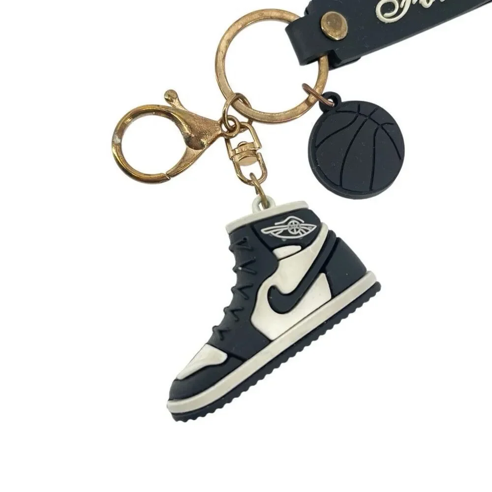 Forever Sports Nike Jordan 01 Sneaker Keychain | Black Basketball Shoe Key Ring